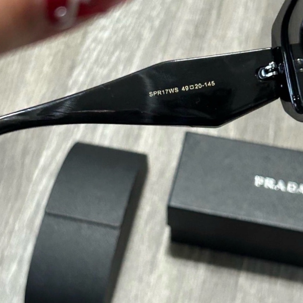 Prada Elegant Black Rectangular Sunglasses - image 3